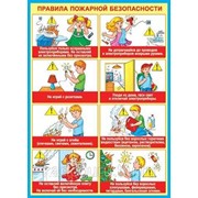 Наглядные учебные пособия и счетные материалы Мир открыток Плакат 50*70см "Правила пожарной безопасности"