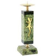 Подсвечник с ящерицей (змеевик) фото