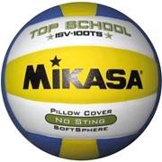 Мяч волейбольный Mikasa ISV100TS р.5, синт. пена ТПЕ, клееный. Бело-желто-синий
