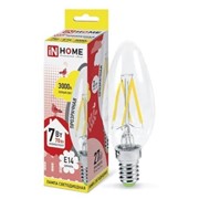 In Home Лампа светодиодная LED-СВЕЧА-deco 7Вт 230В Е14 3000К 630Лм прозрачная IN HOME 4690612007601 фото