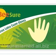 Смотровые перчатки BeeSure опудреные GREEN ЛАТЕКС фотография