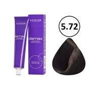 Крем-краска для волос V-COLOR Demax 5.72 светло-коричневый шоколадно-перламутровый, 60 мл фото