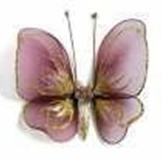 Бабочка декоративная для штор и тюлей аксессуар маленькая бордовая 12*9 см фото