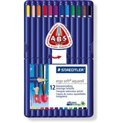 Набор карандашей цветных Staedtler ergosoft jumbo, трехгранные, 12 цветов, пластиковый пенал 12 цветов фото