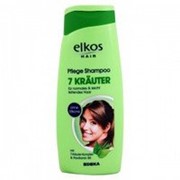 Шампунь Elkos 7-трав обогащенный провитамином В5 подходит для нормальных и склонных к жирности волос. фото