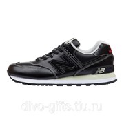 Кроссовки New Balance 574 Leather Black White арт 6005-1 43 EUR 27,5 см фото
