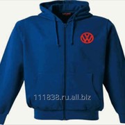 Толстовка Volkswagen синяя вышивка красная фото