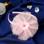 Ободок для волос 'Малышка' 1 см звёзды, цветок, розовый фото