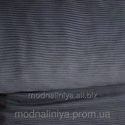 Ткань шифон плательный гофрированный(черный) фото