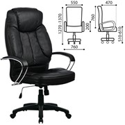 Кресло офисное МЕТТА “LK-12PL“, экокожа, черное фото