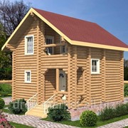 Проект дома из калиброванного бревна “Сказка“ 6*6 м. с мансардой фотография