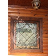 Окна деревянные в срубе, производство окон деревянных фотография