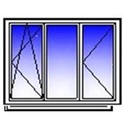 Окно ПВХ трехстворчатое 2050х1400 (кирпич,п/о+гл+п) фото