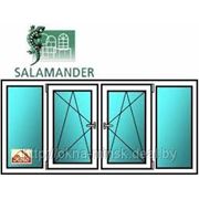 Окна ПВХ Salamander StreamLine 1400*3000 (четырёхсекционное двухстворчатое: поворотно-откидные двухкамерное) фотография