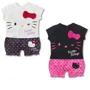 Одежда детская Summer retail children&#39-s clothing baby girls hello kitty cat style short-sleeved Romper Romper climbing clothes jumpsuit kids, код 1588560255 фото