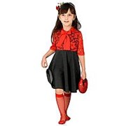 Элегантное платье серого цвета с красным кружевом 110 фотография