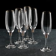 Набор бокалов для шампанского Bohemia Crystal «Оливия», 190 мл, 6 шт фотография