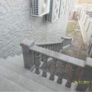 Лестница гранитная с точеными балясинами. Материал: Покостовский гранит (Украина)