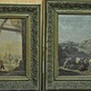 Антиквариат картины. Голландский художник парные работы XIX век. фото