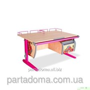 Стол универсальный трансформируемый СУТ.15-04 клен/розовый с рисунком ,цветы фотография