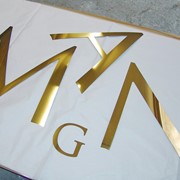 Изготовление букв с нержавеющей стали с покрытием под золото фото