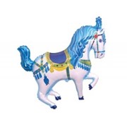 Шар фольгированный Ф М Фигура 3 Лошадь цирковая голубая FM фото