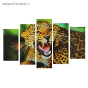 Картина модульная на подрамнике “Клыки гепарда“ 2-25*52см, 2-25*66,5см, 1-25*80см, 80*140см 134962 фото