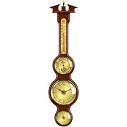 Домашняя метеостанция “Имперский герб“ с часами (ПогодникЪ, 62 см) (барометр, гигрометр, термометр, часы) фото