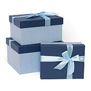 Коробка подарочная “Голубой бант“, прямоугольная, 210х170х110 мм, 4473 фотография