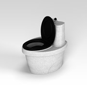 Туалет торфяной Rostok с термосиденьем,бел. гранит фото
