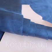 Натуральная кожа “Крейзи Хорс“ для обуви и кожгалантереи синяя арт. СК 2007 фото