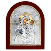 Икона Скоропослушница Божиья Матерь Серебряная Silver Axion Греция на Деревянной основе 156 х 190 мм фото