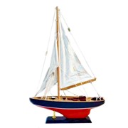 Модель яхты с тёмно-синим бортом (43 х 30 х 7 см)