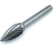 Борфреза твердоспл. гипербол. с точеч.торц. d10х20х6х65 (G102006) спиральная насечка фото
