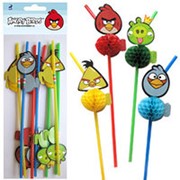 Трубочки для коктейля Angry Birds 8шт