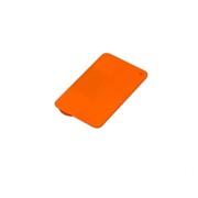 USB-флешка на 16 Гб в виде пластиковой карточки, оранжевый фотография