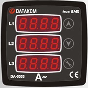 DATAKOM DA-0303 Амперметр, 75-150V питание, 3 фазы, 72x72мм, 3 дисплея фото