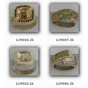Кольца золотые (Au), золото 585° пробы с драгоценными, полудрагоценными и синтетическими вставками фотография