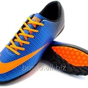Футбольные сороконожки Nike Mercurial Victory Turf Blue/Orange/Black фото