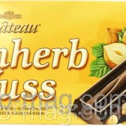 Шоколад Chateau Feinherb Nuss, черный с цельными лесными орехами, 200г