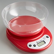 Весы кухонные электронные с чашей ВАСИЛИСА ВА-010, до 7кг, красные