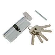 Цилиндровый механизм, 80 мм, с вертушкой, английский ключ, 5 ключей, цвет хром фото
