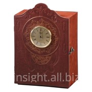 Книга-бар (натуральная кожа) с часами, Art. No 080-07-01-10 фото