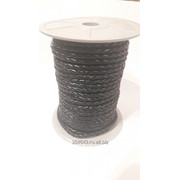 Кожаный плетёный шнур 4 мм фотография