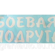 Наклейка Боевая подруга (22х50 см) белый фотография