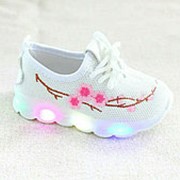 Детская обувь с подсветкой для девочек в сетку. Размеры 20-29 фото