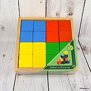 Деревянные кубики “4 цвета“, 16 элементов фото