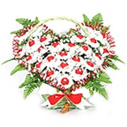 Букет из конфет `Сердце Ferrero Rocher 25`