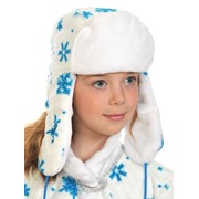 Аксессуар для праздника Карнавалофф Шапка-ушанка зимняя белая детская, уни фотография