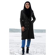 Двубортное осеннее пальто женское (4 цвета) - Черный ВШ/-1059 фотография